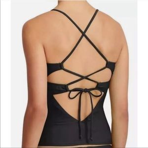 Athleta Strappy Tank in Black Swim Tankini Top Women’s Size Medium NWT